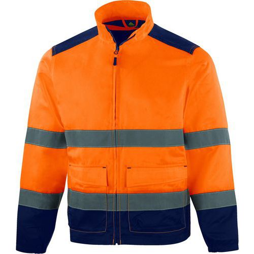 Veste haute visibilité Classe 2 - Orange Bleu Marine - Delta Plus