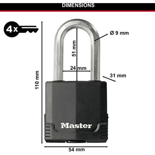 Cadenasà clés en acier laminé haute sécurité - Master Lock