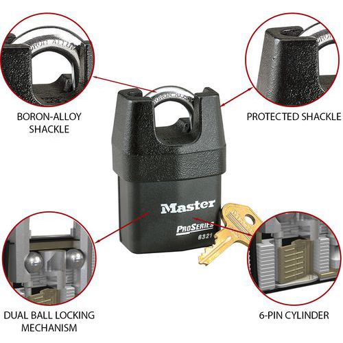 Cadenas à clés en acier laminé ProSerie 6321EURD - Master Lock