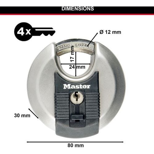 Cadenas à clés en inox Excell rond M50EURDCC - Master Lock