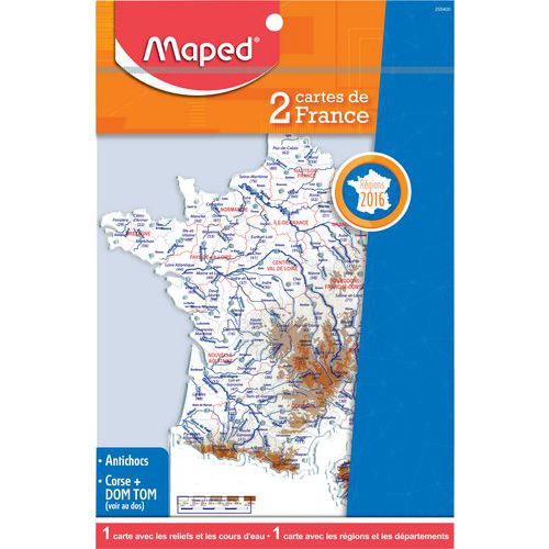 Pochette 2 cartes de France - Maped