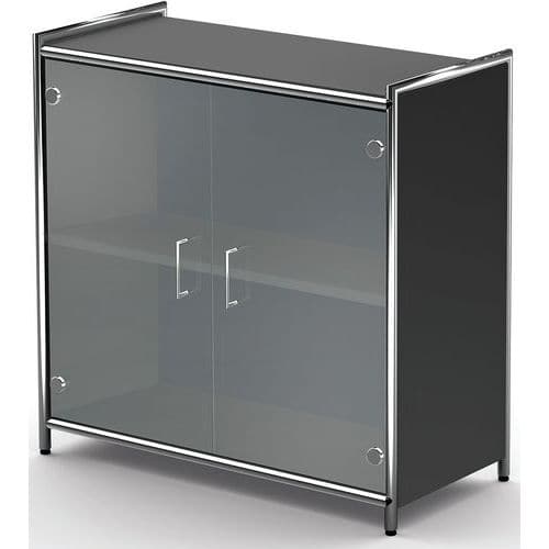 Buffet Artline, large avec portes (verre), L 800 x P 380 x H 780 mm