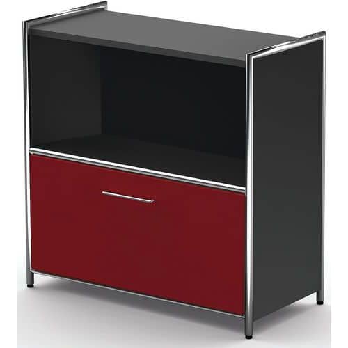 Buffet Artline, large avec 1 tiroir (rouge), L 800 x P 380 x H 780 mm