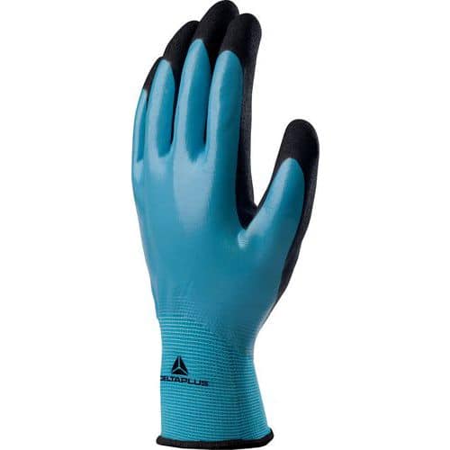 Gants polyamide main enduite nitrile, paume enduite mousse de nitrile