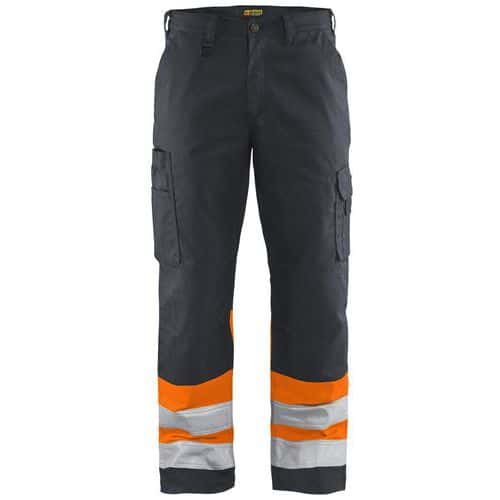 Pantalon haute-visibilité gris moyen orange fluo - Blåkläder