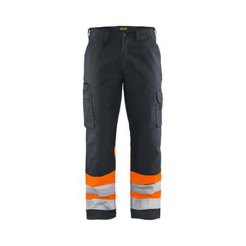 Pantalon haute-visibilité gris moyen orange fluo - Blåkläder
