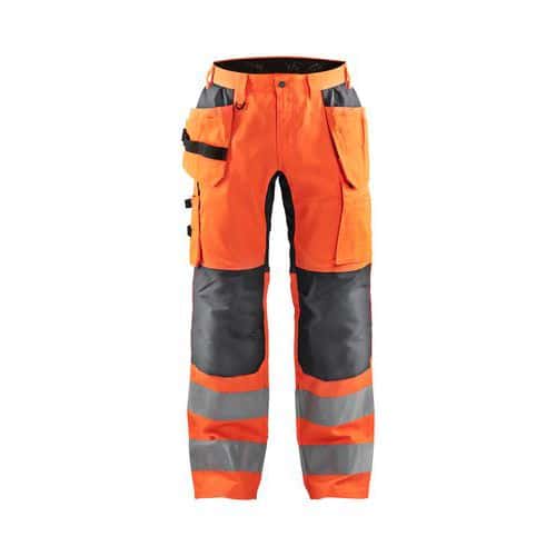 Pantalon haute-visibilité à stretch orange fluo anthracite - Blåkläder