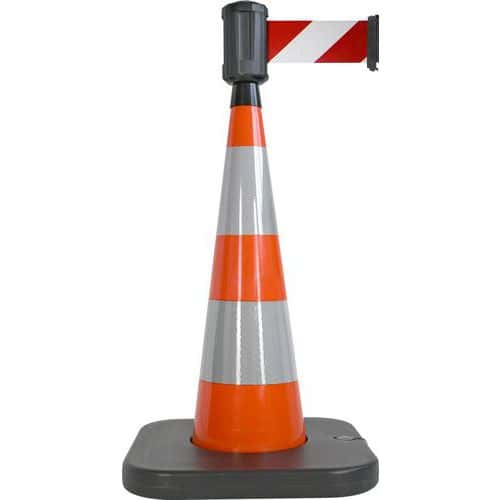 Cone de balisage avec base a lester orange - 4mx10cm - Viso