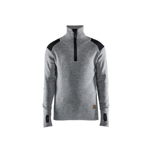 Sweat en laine col zippé Gris chiné - Blåkläder