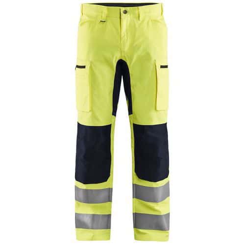 Pantalon haute-visibilité à stretch jaune fluo noir - Blåkläder