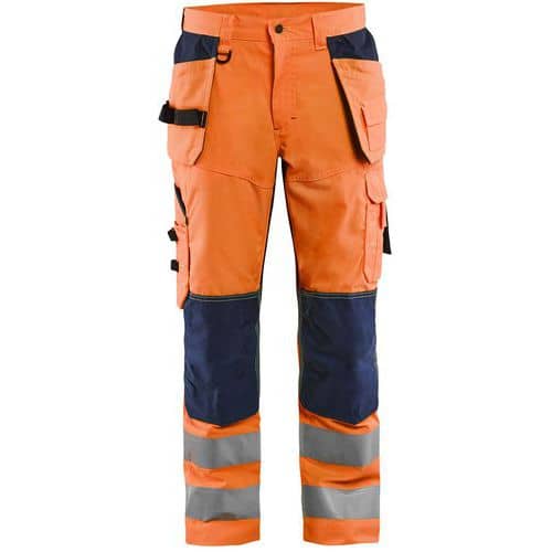 Pantalon de travail 1565 orange fluo/marine - Blaklader