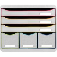 Trieur à courrier monobloc Evolution - 24 cases pour document A4 - coloris  noir gris pas cher