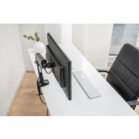 Bras de support monobloc noir pour moniteur avec vérin à gaz - portée 28 cm