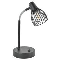 Lampe base métal. Abat-jour en métal filaire peint noir Corep