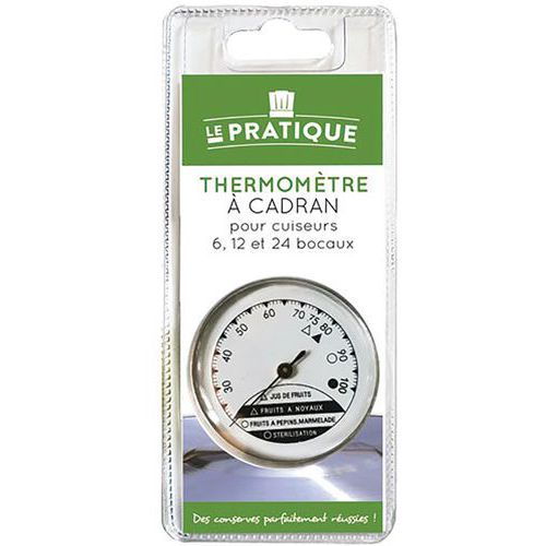 Thermomètre mécanique - Réfrigerateur/Congélateur - Inox - Fixation adhésif