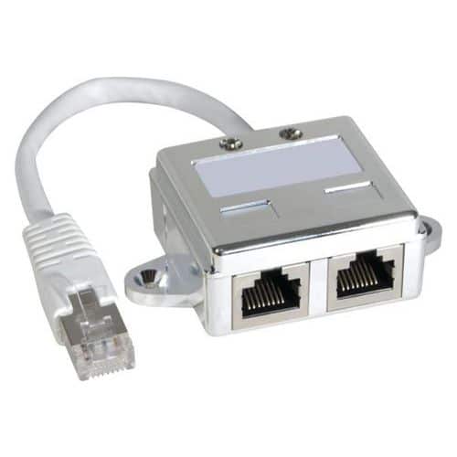 Lot de 2 éclateurs de port RJ45 Blindé Ethernet + Ethernet