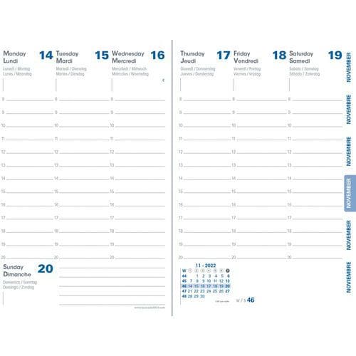 QUO VADIS Agenda AFFAIRES PREST,Décembre à Décembre 2024, rep FR Soho Beige  poudré - format : 10x15cm