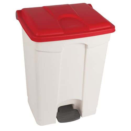 Collecteur Step-on Blanc Et Rouge 70l - Manutan