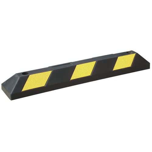 Butée de parking noir/jaune LxLxH=1865x155x100mm de caoutchouc choc