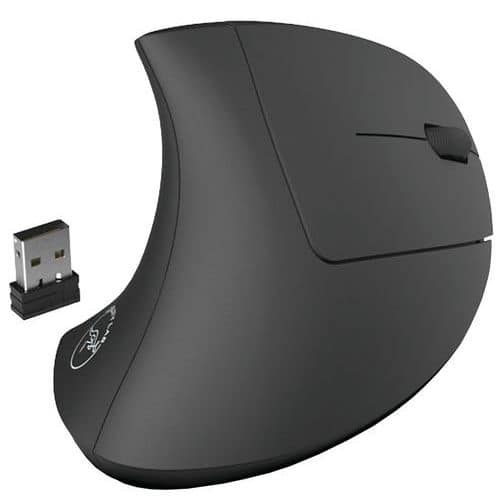 Souris sans fil ergonomique verticale noire (USB)