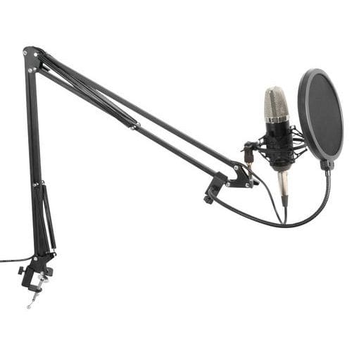Microphone d'enregistrement de studio avec filtre anti-pop et kit de trois  supports, micro à condensateur USB pour ordinateur portable, PC, Mac